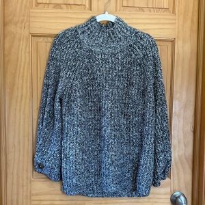 Chaps Black and Gray Cowl Neck Sweater